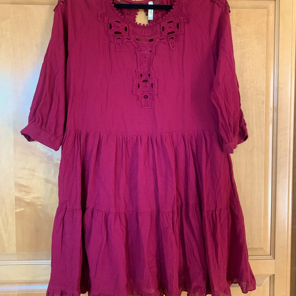 Free People Burgundy Wine Dress